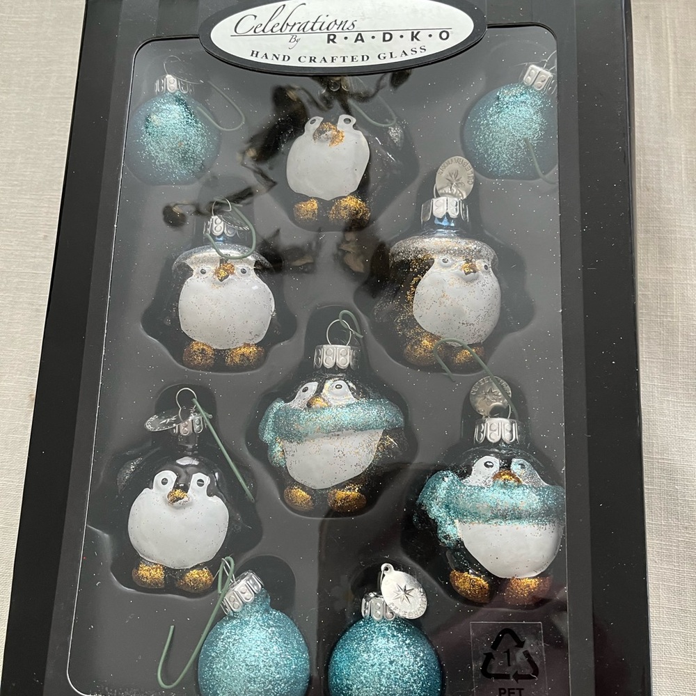 Christopher Radko Penguin Ornaments Set